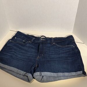 Levi’s Women's Dark Blue Denim Roll-Cuff Shorts